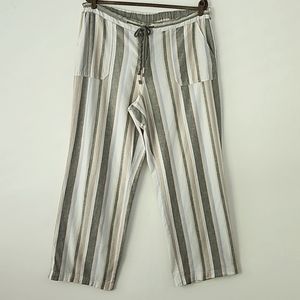 Natural Reflections Green Striped Linen Pants XL (BOX15)